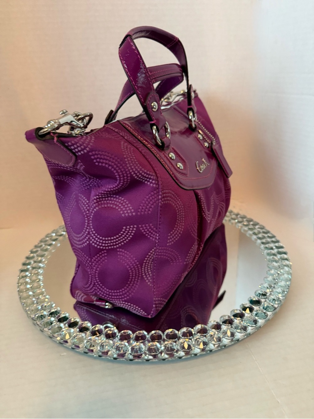 Coach Ashley Dotted Op Art, Purple Berry - Picture 7 of 13
